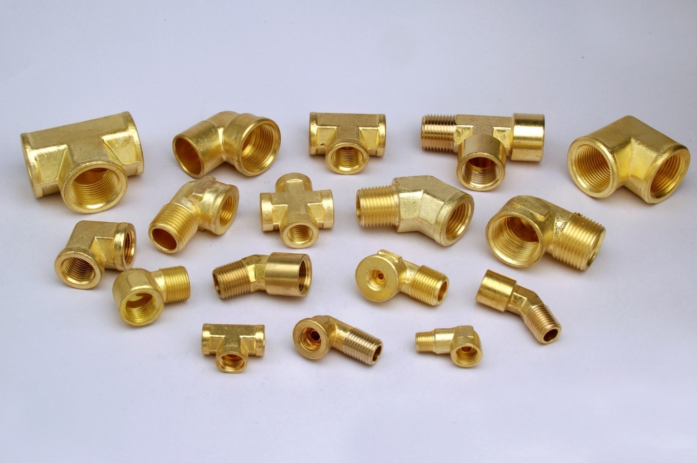 Brass Compression Female Elbow and Tee